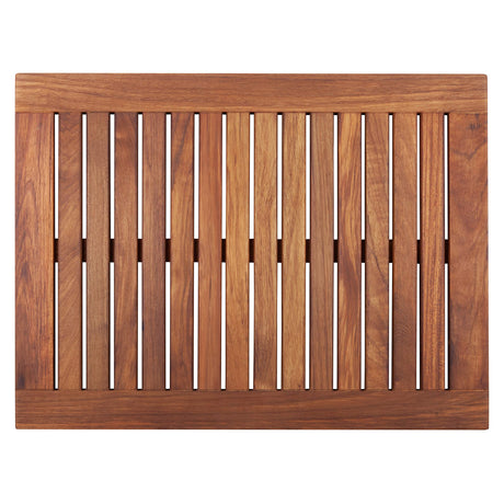 Nordic Style Premium Teak Shower and Bath Mat for Indoor and Outdoor Use - Non-Slip Wooden Platform for Spa, Sauna, Pool, Hot Tub - Flooring Decor and Protector (23.6" x 17.7", Oiled Finish w/Frame) NORDIC STYLE TEAK
