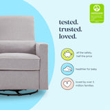 DaVinci Piper 360° Swivel Rocker Recliner Chair - Rocking Chair for Nursery & Living Room, GREENGUARD Gold, FSC & Certi-PUR US Certified, Comfy Nursery Glider Recliner - Heathered Grey w/Cream Piping DaVinci