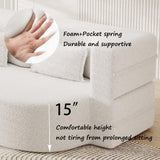 JOYBASE 78in Sofa Couch Convertible Oversized Cloud Loveseat Minimalist Sleeper Sofa Bed for Living Room, Apartment, Office, No Assembly Required (Beige) JOYBASE