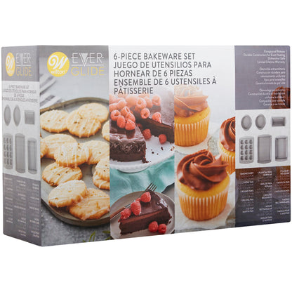 Wilton Ever Glide Non-Stick Bakeware Set for Cooking and Baking, 6-Piece Set