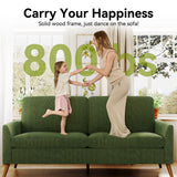 AMICLIBER 68" Loveseat Sofa, Comfy Green Corduroy Couches for Living Room, Mid Century Modern Love Seat Sofa, Tool-Free Setup Small Couches for Bedroom Office AMICLIBER