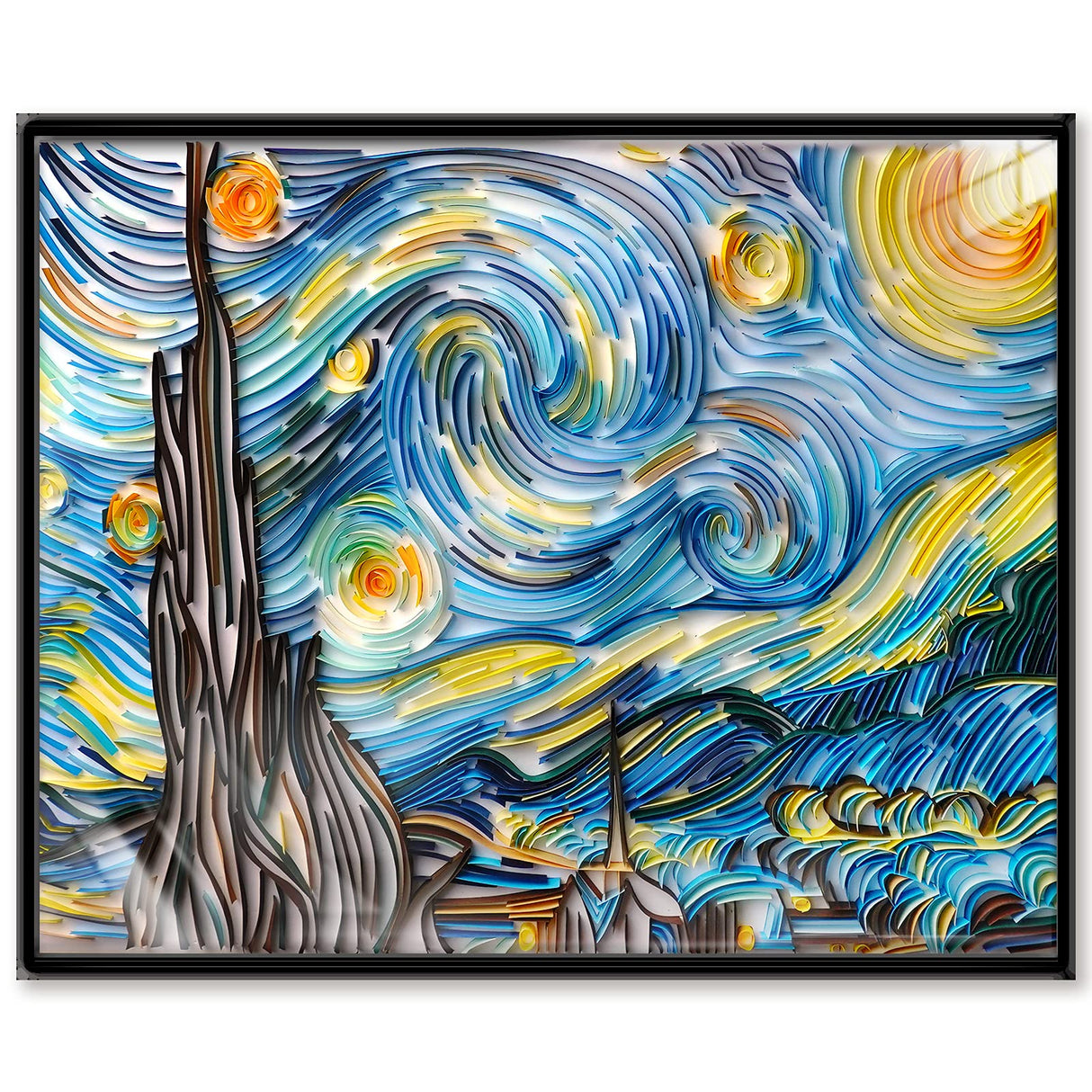 Uniquilling Quilling Kits Paper Quilling Kit for Adults Beginner, DIY Kits for Adults Paper Filigree Painting Kits, Modern Wall Art for Living Room, 16 * 20in Starry Night- Basic Uniquilling