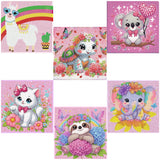 6 Pack 5D Elephant Diamond Painting Kits for Kids Beginners,Cute Animals DIY Diamond Art Kit for Kids,Full Round Drill Big Gem Art for Kid,Home Wall Decoration 6X6 inch Acelii