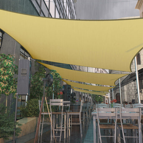 Amgo 14' x 14' Beige Square Waterproof Sun Shade Sail UPF50+ AMWTPS14 Canopy Awning Shelter, 98% UV Blockage Water Resistant, Outdoor Backyard Patio Garden Carport (We Make Custom Size) Amgo
