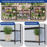 Heavy Duty Shelving, 47.6" H Garage Shelving Unit with Leveling Feet, 3-Tier Adjustable Garage Storage Shelves Metal Rack, Industrial Shelving for Warehaouse Storage, 60" W x 24" D x 47.6" H, Black GIOTORENT