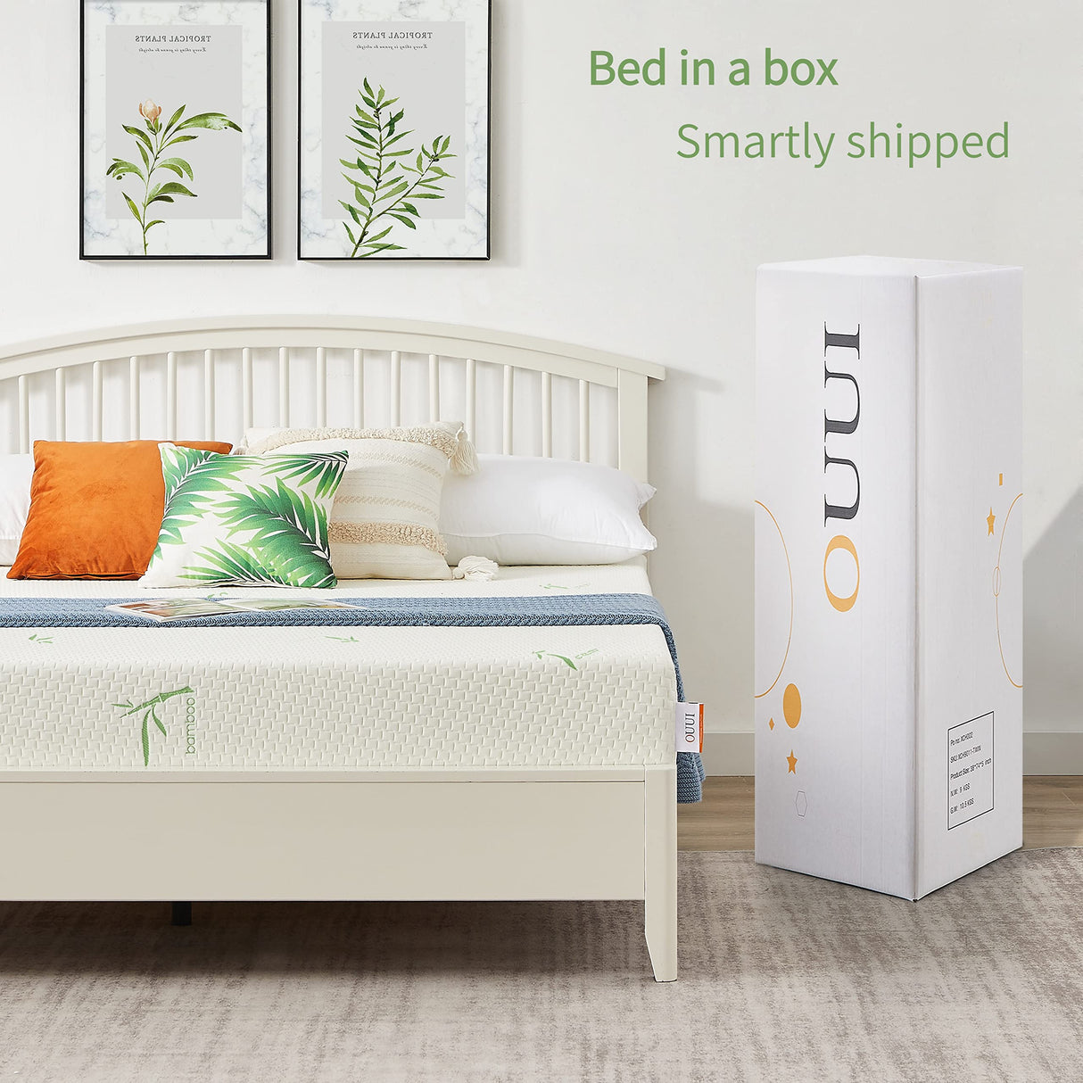 OUUI Twin Mattress, 6 Inch Memory Foam Mattress in a Box for Kids with Breathable Bamboo Cover, Medium Firm Gel Mattress for Bunk Bed, Trundle Bed, CertiPUR-US Certified OUUI