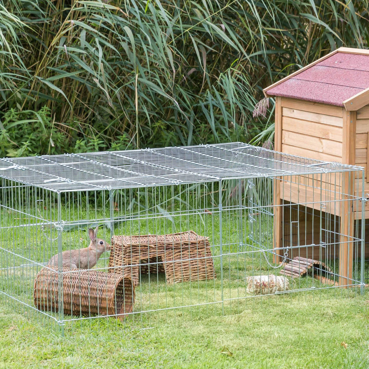 TRIXIE Rabbit Cage - 34 cu. ft., Outdoor Pen Extends Rabbit Hutch and Chicken Coops, Ideal for Small Animals, Bunny, Guinea Pigs, Chickens TRIXIE