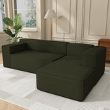 Swbvs Modular Sectional Sleeper Sofa,L-Shape Chaise,7-Seater Sofa,Upholstered Couches for Living Room Bedroom,No Assembly,Green Swbvs