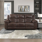 Lexicon Double Recliner Sofa for Living Room, Wall Hugger Manual Reclining Couch Sofa, Textured Microfiber Upholstered Dual Reclining Sofa, Home Theater Seating, Required Assembly, Dark Brown Lexicon