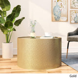 Christopher Knight Home Rache Modern Round Coffee Table with Hammered Iron, Gold, 26. 00” L x 26. 00” W x 17. 00” H Christopher Knight Home