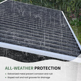 VONZOY 8x4 FT Outdoor Storage Shed,Metal Shed Garden Shed with Lockable Door for Bike, Garbage Can,Tool Shed for Backyard,Patio,Lawn(Grey) VONZOY