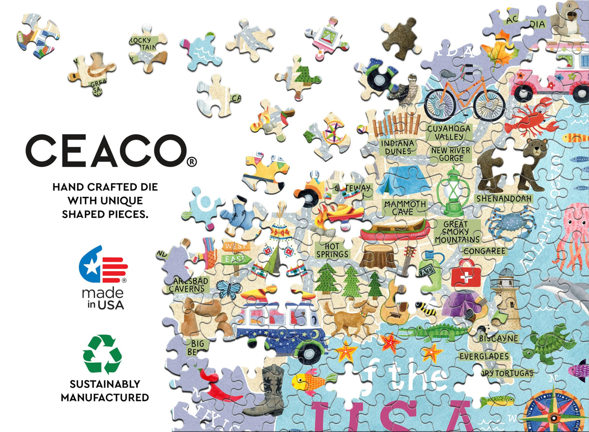 Ceaco - National Parks Map - 500 Piece Jigsaw Puzzle Ceaco
