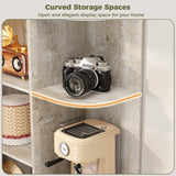 IRONCK Corner Bookshelf, 76" Tall Corner Bookshelves, 6 Tiers L-Shaped Bookcase with 10 Open Shelves and 2 Storage Drawers for Living Room or Home Office IRONCK