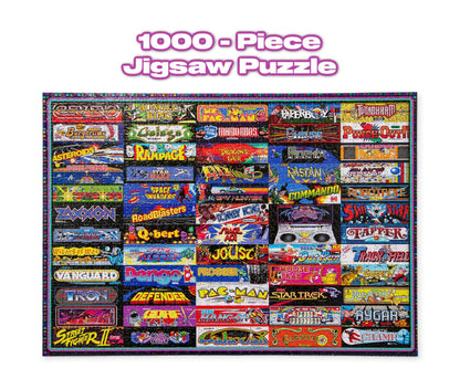 Arcadeageddon! Retro Arcade Game Collage Puzzle for Adults and Kids | Difficult 1000 Piece Jigsaw Puzzle, '80s Toys & Games | Interactive Brain Teaser, Fun Quarantine Gifts | 28 x 20 Inches