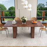 PHOYAL 78.7" Large Farmhouse Dining Table, Rectangular Dinner Table for 6 to 10 People, 78.7" L x 39.4" W x 30.7" H for Dining Room, Home Office, Living Room Furniture, Walnut PHOYAL
