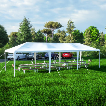 Acosure 10x30' Wedding Party Canopy Tent with 3 Removable Sidewalls,Outdoor Gazebo W/ 2 Doorways,for Gardens,Patios,Beaches,Parties,Easy to Assemble,White