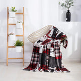 Elegant Comfort Velvet Touch Ultra Plush Christmas Holiday Printed Fleece Throw/Blanket-50 x 60inch, (Patch), Patchwork Elegant Comfort