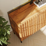 UEV 59" Fluted Dresser with 9 Drawers, 9 Drawer Dressers for Bedroom, Mid Century Modern Fluted Dresser, Long Chest of Drawers TV Stand for Living Room, Hallway (Natural Wood) UEV