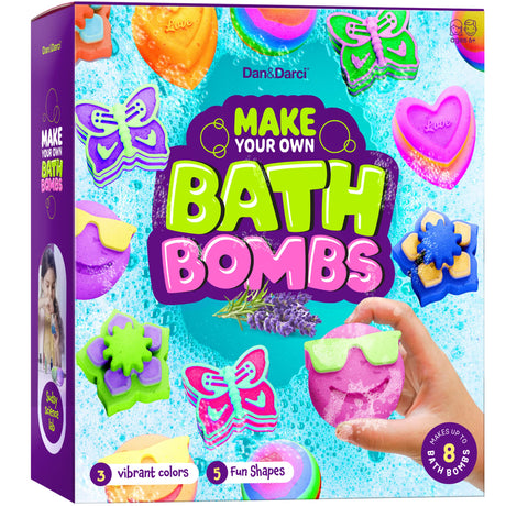 Dan&Darci Bath Bomb Making Kit for Kids - Kid Crafts Science Project - Gifts for Girls and Boys - Craft Activity Gift for Age 6, 7, 8, 9, 10, 11 & 12 Year Old Girl - Makes 10 Baths Bombs Fizzies Dan&Darci
