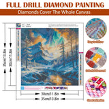 Winter Landscape Diamond Art Painting Kits for Adults, Mountain Lake Diamond Painting Kits for Adults Beginners, 5D DIY Full Drill Diamond Dot Gem Art Kits for Adult, Home Wall Decor 13.8x13.8 Inch AWLNKMC
