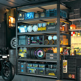 DurayLoly 84" H Garage Shelving, 6 Tier Storage Shelves Load 3000 lbs, Adjustable Garage Shelves, Metal Shelving Unit for Warehouse, Basement, Pantry, 40" Wx 16" D x 84" H, Black DurayLoly