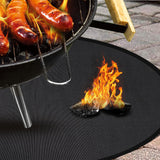 Fire Pit Mat 24'', Fireproof Mat, Deck Protector, Fire Pit Accessories, Burn Barrel, Under Grill Mat, BBQ Mat, Patio Shield, Fire Retardant Base Pad for Outdoors Hodufy