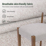 RNKSFX Wooden Dining Chairs Set of 8 Upholstered Kitchen & Dining Room Linen Fabric Chairs Mid Century Modern Dining Woven Chairs Low Back, Beige Fabric RNKSFX