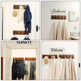 Dseap Coat Rack Wall Mounted - Heavy Duty Farmhouse Rustic Wall Coat Hanger with 5 Wire Hooks for Clothes Hat Jacket Towel, RusticWire, J1-5A, Rustic Brown & Black Dseap