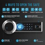 Tenamic Deluxe Biometric Fingerprint Safe Box Smart Touch Screen Fireproof Safe for Home Office Hotel 3.83 Cubic Tenamic