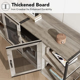 IDEALHOUSE Farmhouse TV Stand for 65/75 Inch TVs, Entertainment Center with Storage Cabinet, Industrial Media Console Table, Furniture for Living Room, Grey IDEALHOUSE