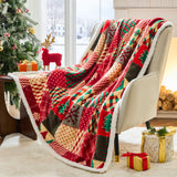 Nord ECO Christmas Throw Blanket, Christmas Decorations Gifts for Women, Sherpa Flannel Fleece Winter Holiday Blanket, Fluffy Cozy Soft Christams Throws for Couch Sofa Bed, ChristamsRhombus, 50" X 60" NORD ECO