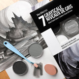 PanPastel Artist Pastels by GOLDEN, Grayscale Set, 7 Color, Professional Artist Pastels, Unique Pan Format (cake-like) PanPastel