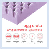 Best Price Mattress 3 Inch Egg Crate Memory Foam Mattress Topper with Soothing Lavender Infusion, CertiPUR-US Certified, Dorm Essentials, Twin Best Price Mattress