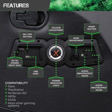 X Rocker Gamma Recliner Gaming Chair, 2.1 Bluetooth Audio System, Headrest Mounted Speakers, Built-in Footrest and Cupholder, 718001, 34.84" x 39.37" x 30.31", Black X Rocker