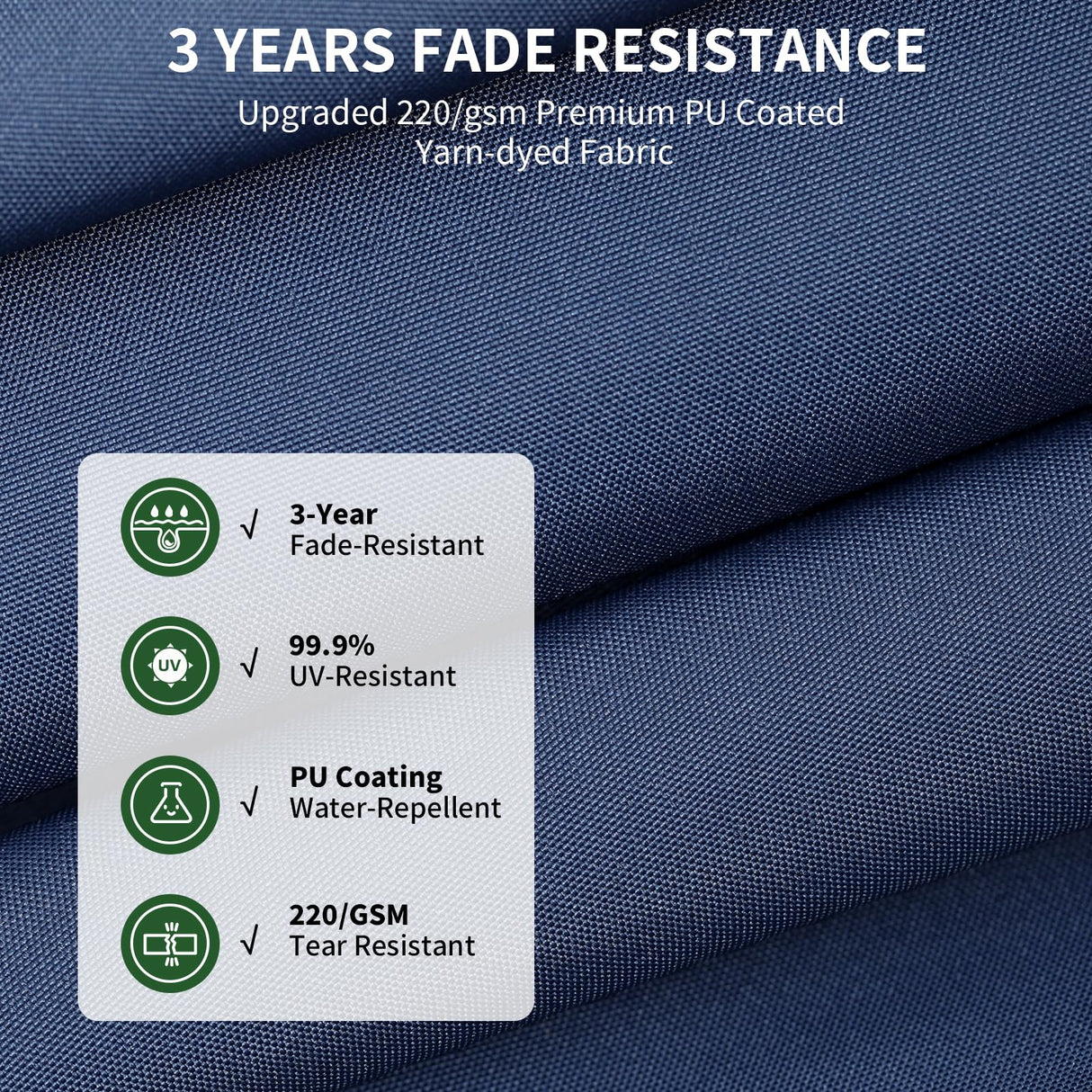 OLILAWN 15ft Large Patio Umbrella with Base Included, Outdoor Double-Sided Rectangle Market Umbrella Table Umbrella with Aluminium Crank, 12 Sturdy Ribs, for Pool Deck Porch Backyard Garden,Navy Blue OLILAWN