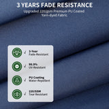 OLILAWN 15ft Large Patio Umbrella with Base Included, Outdoor Double-Sided Rectangle Market Umbrella Table Umbrella with Aluminium Crank, 12 Sturdy Ribs, for Pool Deck Porch Backyard Garden,Navy Blue OLILAWN