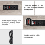 Topeakmart Industrial Home Office Table Computer Writing Desk with Power Outlet and Bookshelves, 47 Inch PC Laptop Table with Hutch Storage Shelves and 2 USB Ports for Home Office, Gray Topeakmart