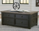 Signature Design by Ashley Tyler Creek Rustic Farmhouse Lift Top Coffee Table with Drawers, Brown & Black Signature Design by Ashley