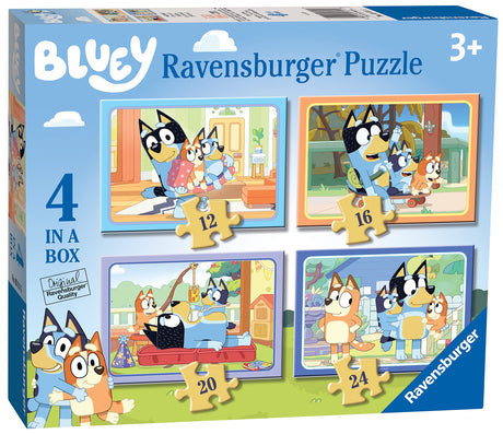Ravensburger Bluey - 4 in Box (12, 16, 20, 24 Pieces) Jigsaw Puzzles for Kids Age 3 Years Up Ravensburger