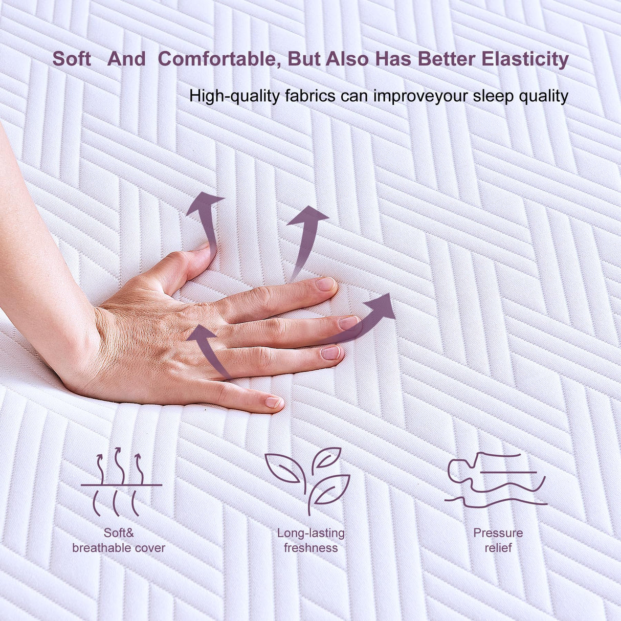 KOPEECHO Queen Mattress, 10 Inch Gel Memory Foam Mattresses, Medium Firm for Cool Sleeping, Pressure Relief, Easily Replaceable,CertiPUR-US Certified Colchón in a Box KOPEECHO