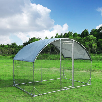 Large Metal Chicken Coop Upgrade Tri-Supporting Wire Mesh Chicken Run,Chicken Pen with Water-Resident and Anti-UV Cover,Duck Rabbit House Outdoor(9'W x 6.5'L x 6.5'H) - WoodArtSupply