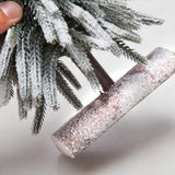 VGIA 4pcs Mini Christmas Trees Separate Spray Snow Christmas Trees with Wooden Bases VGIA