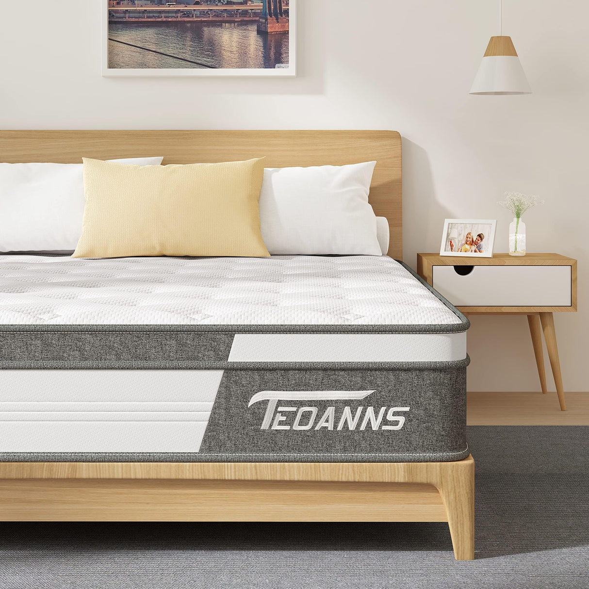 Teoanns Full Size Mattress, 14 Inch Medium Firm Full Mattress in a Box, Hybrid Mattress Full Size for Pressure Relief & Supportive, CertiPUR-US, 100 Nights Trial Teoanns