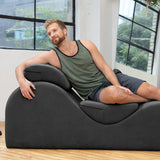 Avana Luvu Lounger - Chaise Lounge Chair for Yoga, Exercise, Massage - High Density Foam - Made in The USA - Black Avana