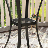 VICLLAX 28" Round Outdoor Bar Table, Counter Height Patio Table with Adjustable Umbrella Hole for Balcony, Black VICLLAX