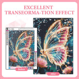 Butterfly Diamond Art Kits for Adults, 5D Butterfly Diamond Painting Kits for Beginner, DIY Aniamal Gem Art Dots for Adults, Perfect for Home Wall Decor 12x16 Inch GEEHEIY