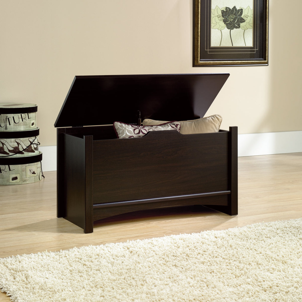 Shoal Creek Storage Chest, Jamocha Wood finish Sauder