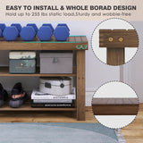 SMIBUY Bamboo Shoe Rack Bench, 3-Tier Shoe Organizer Storage Shelf for Entryway Hallway Bathroom Living Room (Walnut) SMIBUY