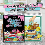 ColorIt Delightful Desserts and Sweet Treats Adult Coloring Book - 50 Single-Sided Designs, Thick Smooth Paper, Lay Flat Hardback Covers, Spiral Bound, USA Printed, Desserts Coloring Pages ColorIt