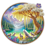 RYMILIE Diamond Art Painting Pendant Kits 5D Diamond Art Painting Art Hanging Kit Mountain Scenery DIY Diamond Crystal Window Pendant Kit for Adults Gift Wall Home Decoration RYMILIE